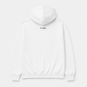 White hoodie with 'CVSL' logo on a white background