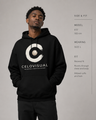 Person wearing a black hoodie with 'CELIOVISUAL' logo on a gray background