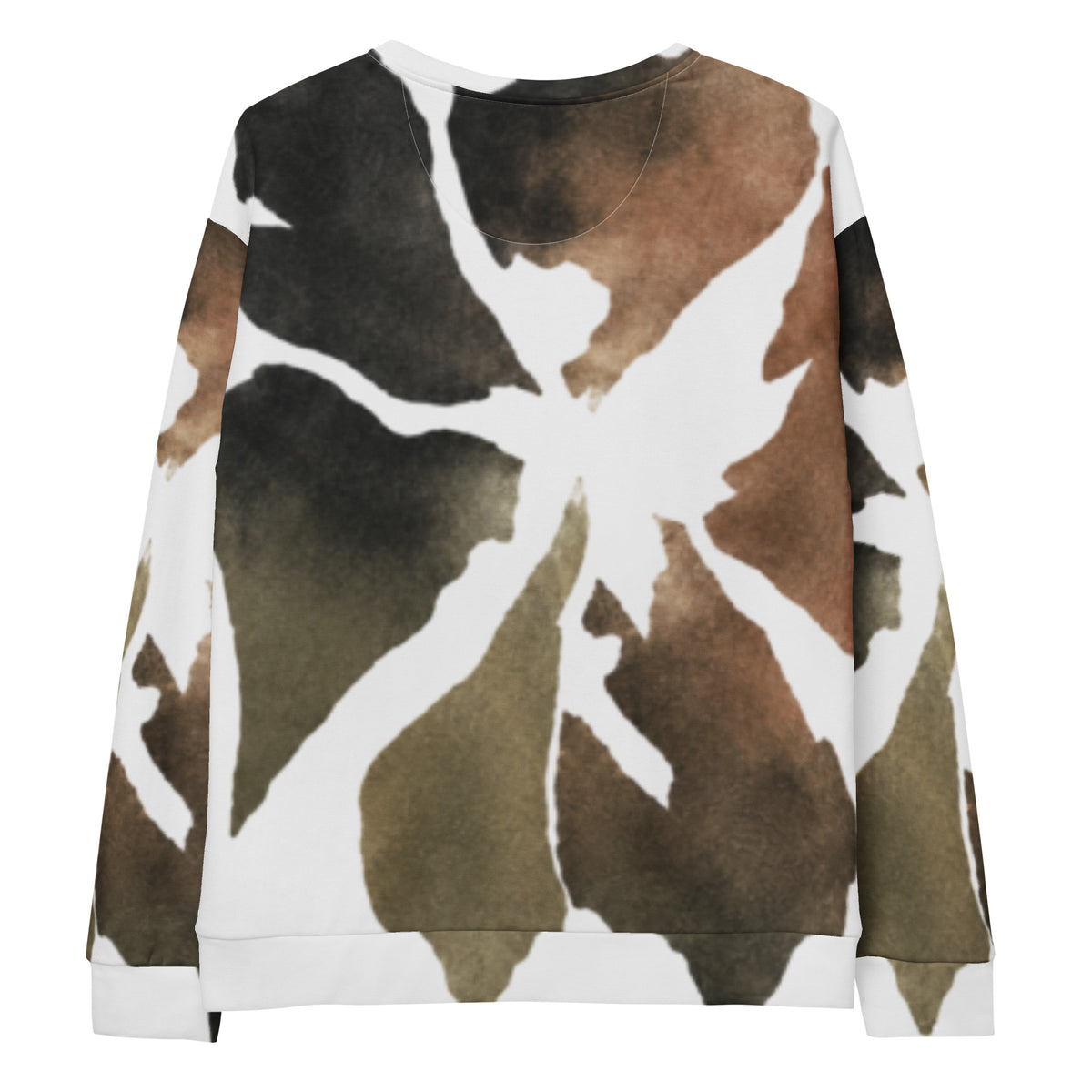 Sweatshirt with a leaf pattern on a white background