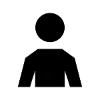 Black silhouette of a person on a white background