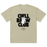 Beige t-shirt with 'Chill Brew Club' graphic and logo on a white background